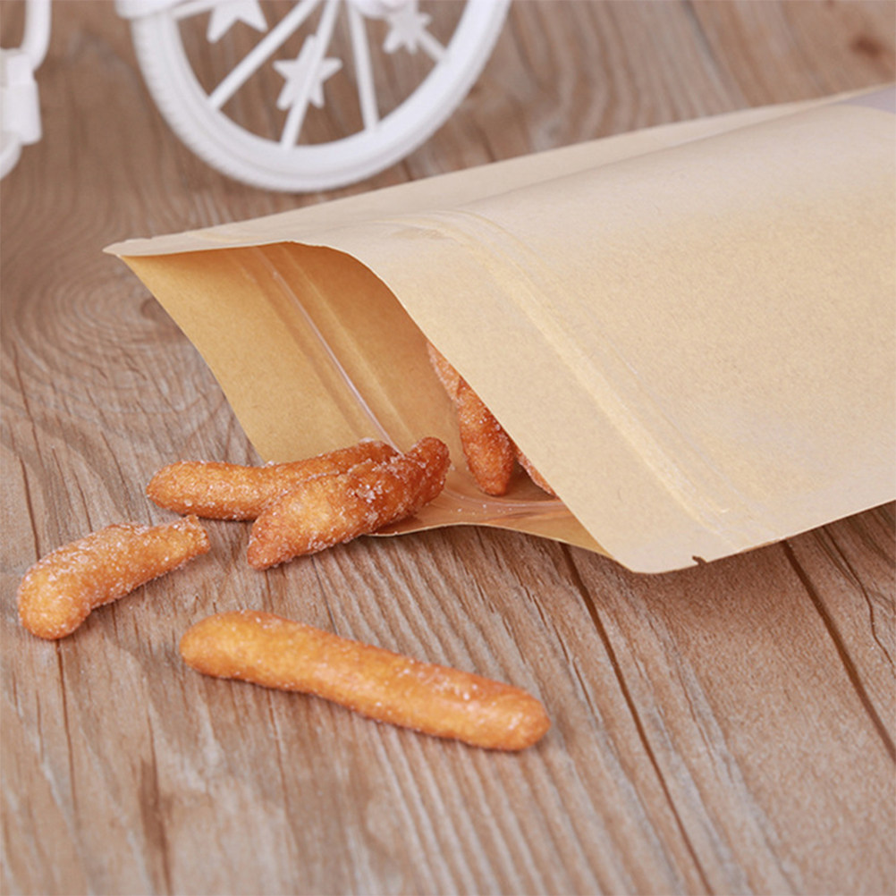 50Pcs Food Grade Kraft Stand U - огляд і ціна Snacks Food Usa