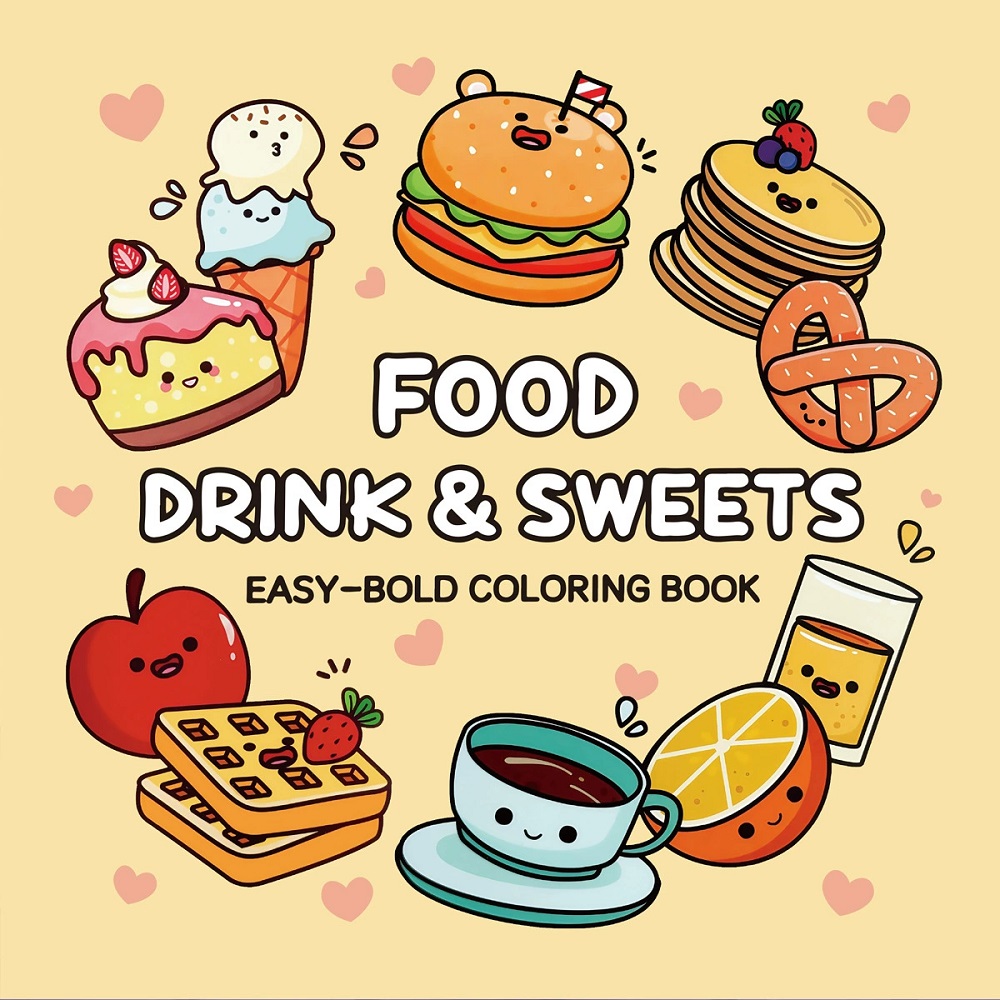Food Drink & Sweets Easy-bold  - огляд і ціна Food And Snacks Coloring Book Bold And Easy