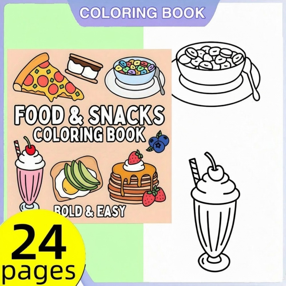 Food and Snacks Coloring Book  - огляд і ціна Food And Snacks Coloring Book Bold And Easy