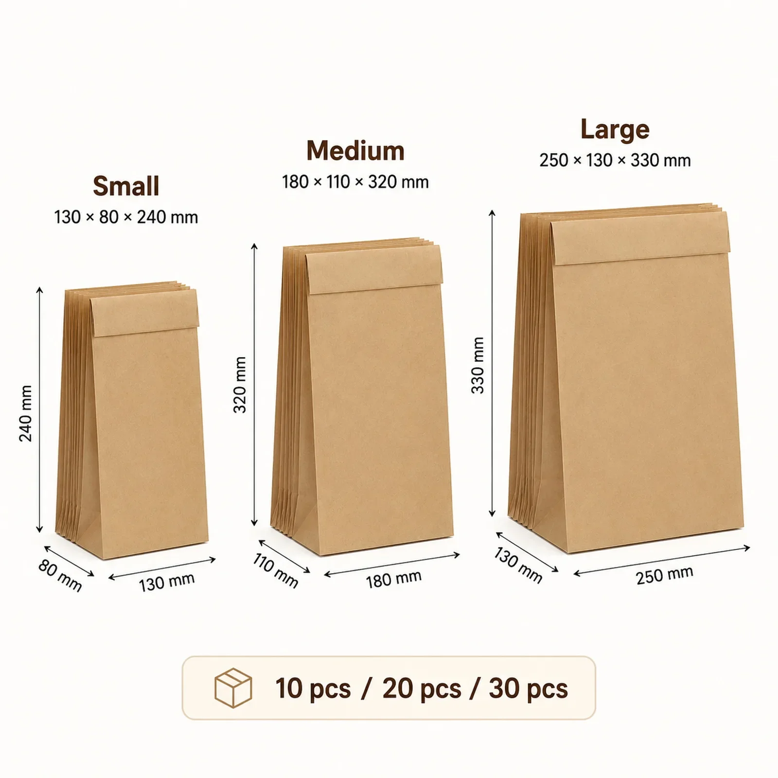 10-30Pcs Small Brown Kraft Pap - огляд і ціна Food Snacks For Party