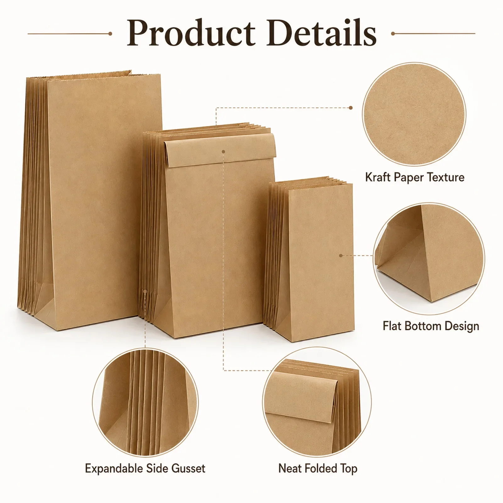 10-30Pcs Small Brown Kraft Pap - огляд і ціна Food Snacks For Party